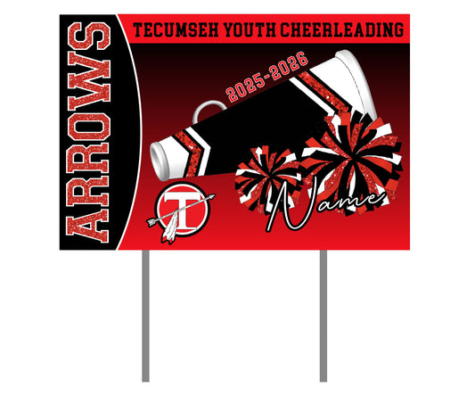 Tecumseh youth football and cheer fundraiser  | Yard Sign | Cheer